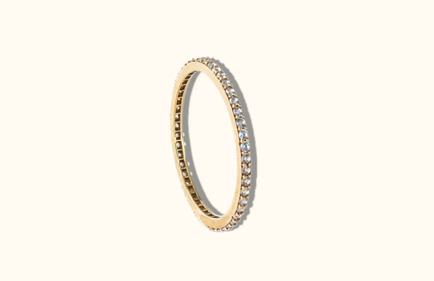 10k gold eternity ring with cubic zirconia